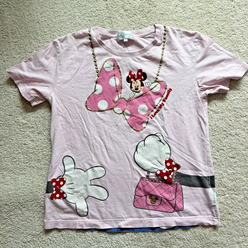 Disneyland HK Tee Women Medium Hug Bow T-Shirt